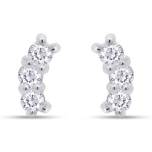14k Triple Diamond Earrings